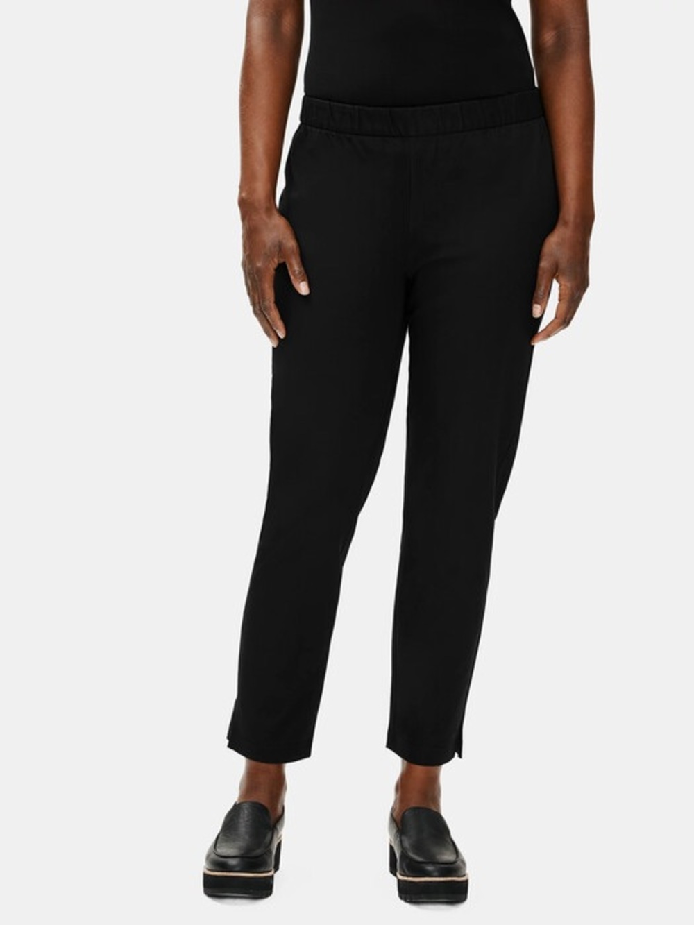 Eileen Fisher Black Twill Ankle Pants Sz 2X